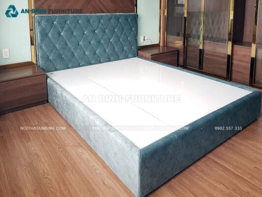 Thi công giường ngủ bọc nệm – chú Tuấn, TPHCM
