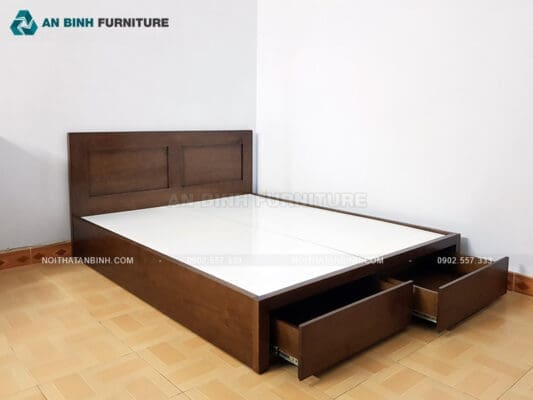 Công trình thực tế: giường ngăn kéo gỗ Sồi – anh Hùng, TPHCM