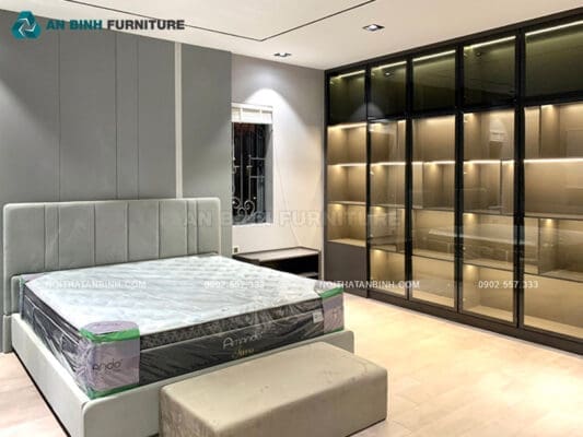 Thực tế tủ quần áo MDF cánh kính – cô Hậu, Kiên Giang