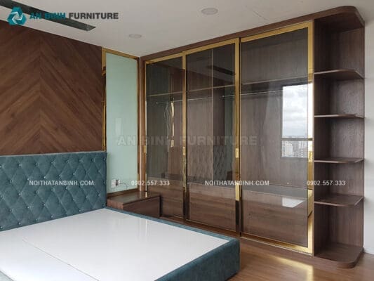 Thực tế nội thất phòng ngủ MDF Melamine nhà chú Tuấn, TPHCM 02