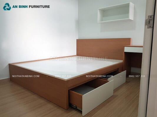 Thi công giường ngăn kéo MDF Melamine – chị Thúy, Bình Dương