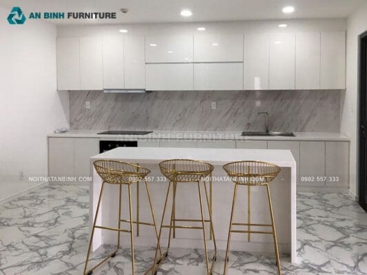 Thi công tủ bếp gỗ MDF Acrylic – chú Tuấn, TPHCM