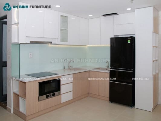 Hoàn thiện tủ bếp gỗ MDF Melamine – anh Minh, TPHCM