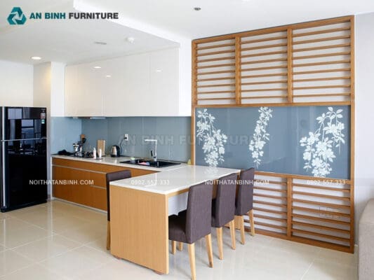 Thi công tủ bếp gỗ MDF Melamine – anh Huy, Bình Dương
