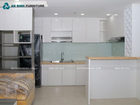 Hoàn thiện tủ bếp gỗ MDF Acrylic – chị Hồng, TPHCM
