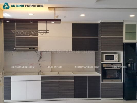 Thi công tủ bếp gỗ MDF Laminate – chị Minh, TPHCM