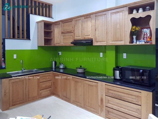 Công trình tủ bếp gỗ Sồi – anh Huân, Bình Thạnh