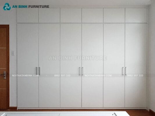 Công trình tủ quần áo MDF phủ sơn – chị Thúy, TPHCM