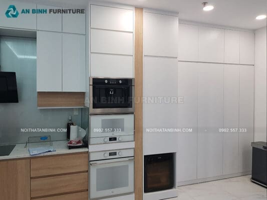 Công trình tủ bếp gỗ MDF Melamine – chị Trinh, TPHCM