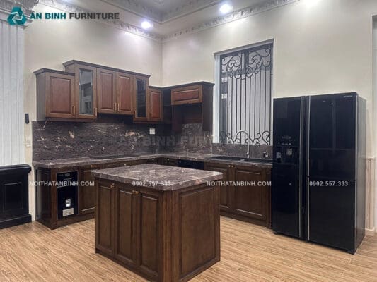 Bàn giao tủ bếp gỗ Sồi – chị Thương, Long Thành