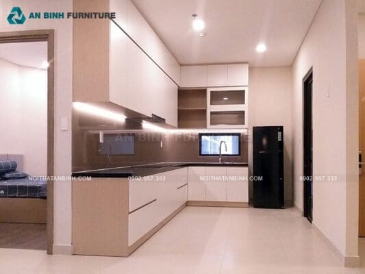 Thi công tủ bếp gỗ MDF Melamine – anh Lợi, TPHCM