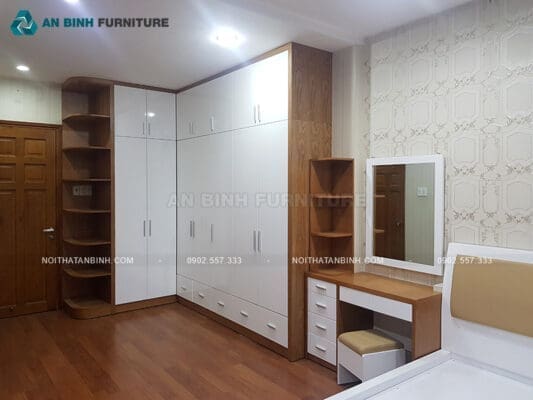 Bàn giao nội thất phòng ngủ MDF Veneer nhà anh Vũ, TPHCM 02