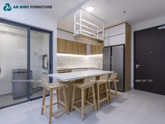Công trình tủ bếp gỗ MDF Melamine – anh Bảo, TPHCM