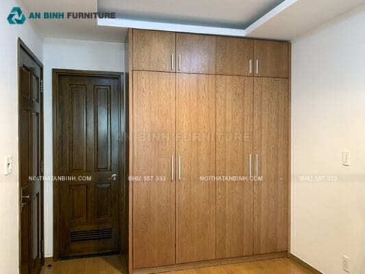 Công trình tủ quần áo MDF Veneer – cô Lan, TPHCM