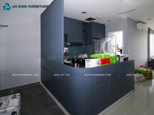 Hoàn thiện tủ bếp gỗ MDF Melamine – anh Phong, Bình Dương