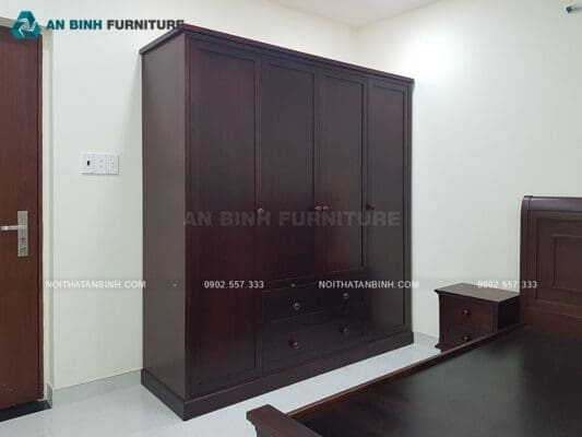 Hoàn thiện tủ quần áo gỗ Xoan Đào – cô Loan, TPHCM