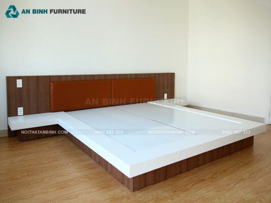 Thi công giường kiểu Nhật MDF Laminate – anh Vũ, TPHCM