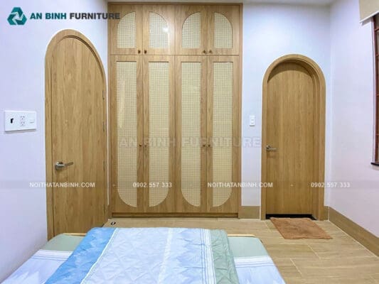 Bàn giao tủ quần áo MDF cánh mây – anh Tâm, Tây Ninh