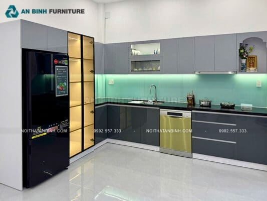 Hoàn thiện tủ bếp MDF Acrylic – anh Tuyển, TPHCM