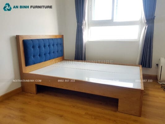 Hoàn thiện giường ngủ MDF Veneer bọc nệm – anh Vượng, TPHCM