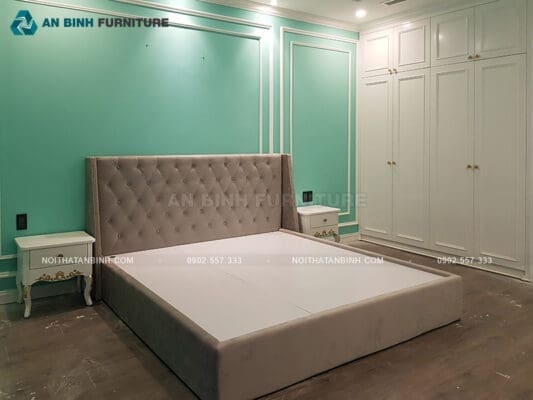 Hoàn thiện giường ngủ bọc nệm – chị Yến, TPHCM