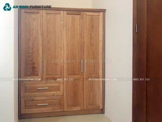 Hoàn thiện tủ quần áo gỗ Sồi – anh Típ, Nha Trang