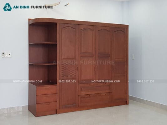 Công trình tủ quần áo gỗ Căm Xe – anh Bảo, TPHCM
