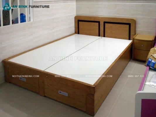 Công trình giường ngăn kéo gỗ Sồi – chị Vân, TPHCM