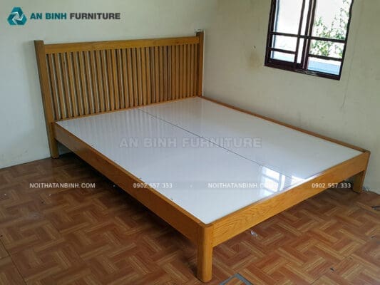 Công trình thực tế: giường ngủ gỗ Sồi – chị Trinh, TPHCM