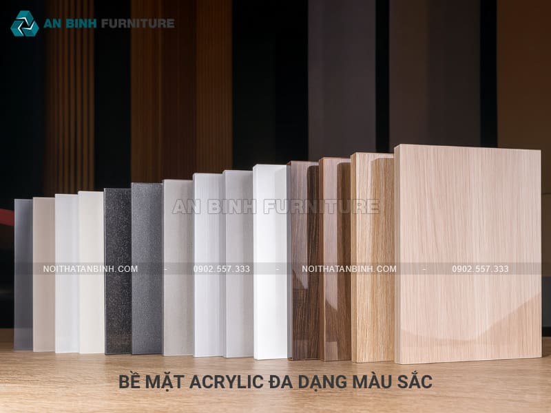 Bề mặt Acrylic đa dạng màu sắc