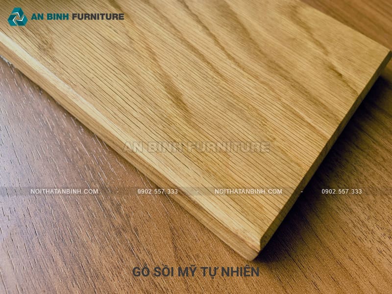 Gỗ sồi Mỹ tự nhiên dùng trong thiết kế và thi công tủ bếp
